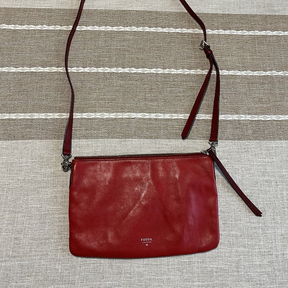 Red Fossil Crossbody Bag